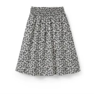 Boden Monochrome Leaf Print A-Line Skirt